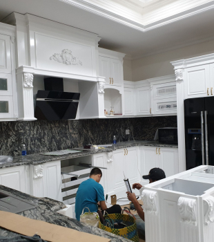 Thiết Kế - Thi Công Kệ Bếp KB004 Gỗ Gõ Đỏ