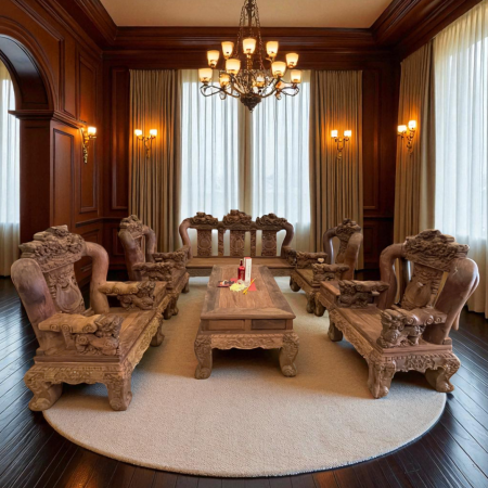 Bộ Ghế 16 Nghê Cẩm Lai VIP