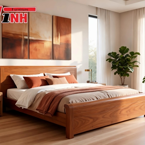 Giường Cuốn 1.8m Gỗ Gõ Đỏ 