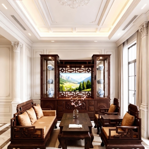 Bộ Ghế Như Ý 6 Món - Gỗ Chiu Liu