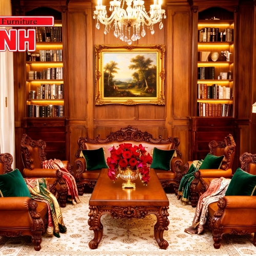 Bộ Ghế Hoàng Gia Gỗ Gõ Đỏ 10 Món VIP