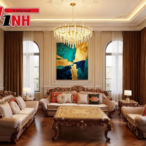 Sofa Cổ Điển Queen Victoria Gỗ Gõ Đỏ