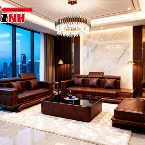 Bộ Ghế Tay Trám Lưng Nệm 5 Món - Gỗ Tần Bì