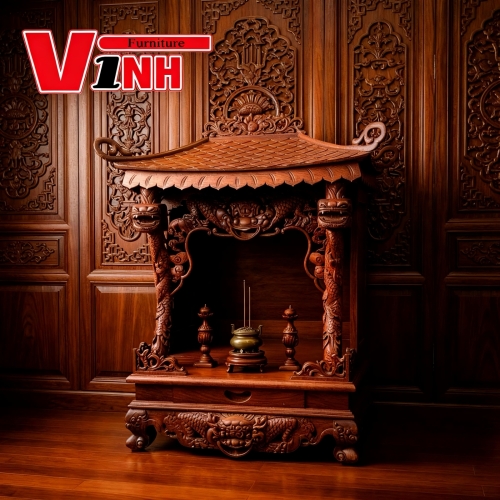 Trang thờ rồng 62cm - gỗ Hương VN