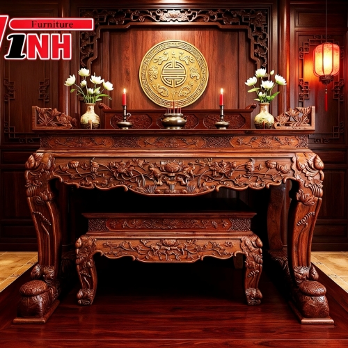 Án Thờ 1m97 - 3 Món Gỗ Cẩm Lai VIP