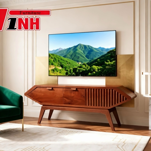 Táp Tivi Thuyền 1m8 Gỗ Gõ Đỏ 