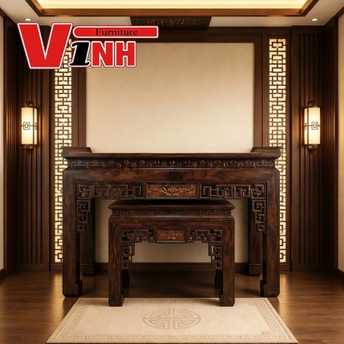 Án Thờ Truyện 1.54m 2 Món Gỗ Muồng