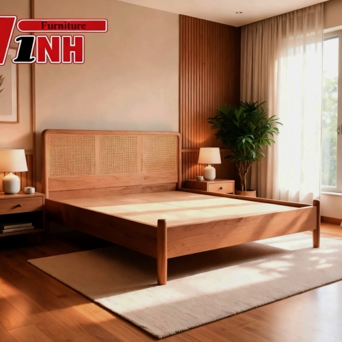 GIƯỜNG 1.8M BỌC MÂY PHONG CÁCH INDOCHINE