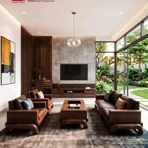 Bộ Ghế Tay Trám 4 Món  –  Gỗ Tràm + Gõ Đỏ