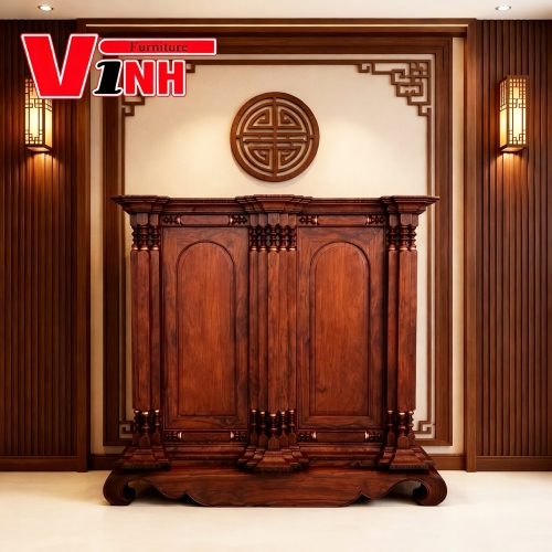 Tủ Thờ 15 Trụ VIP Gỗ Cẩm Lai