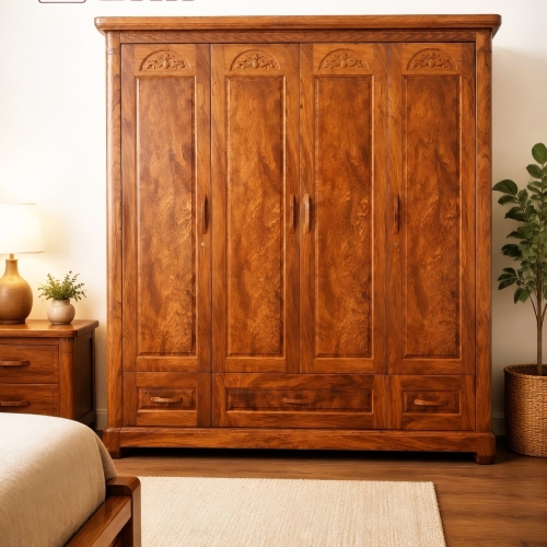 Tủ Áo 4 Cánh Gỗ Đinh Hương (Phủ)
