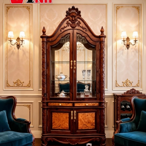 Tủ Rượu IMPERIAL - Gỗ Cẩm Lai Và Nu Gõ Đỏ