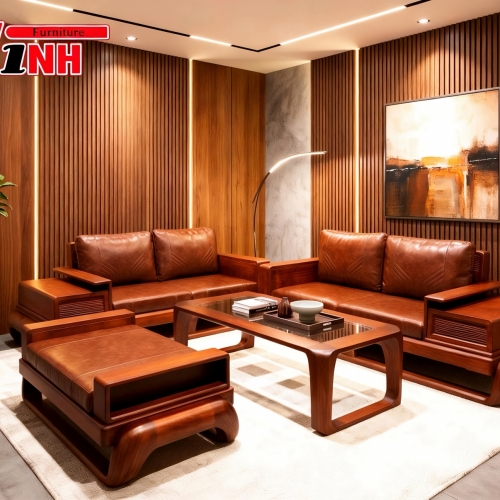 Bộ Ghế Chân Uốn 5 Món  –  Gỗ Tràm + Gõ Đỏ