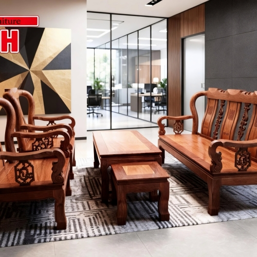 Bộ Ghế #8 - 6 Món  –  Gỗ Tràm + Gõ Đỏ