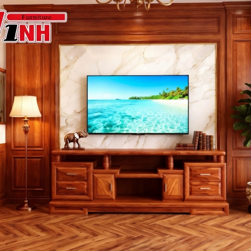 Tap Tivi Bằng 2m - 8 song tiện Gỗ Gõ Đỏ 