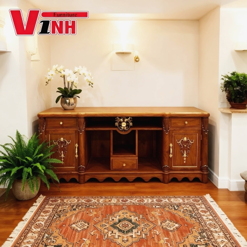 Kệ Tivi Royal – Mã VR-01 gỗ Gõ Đỏ