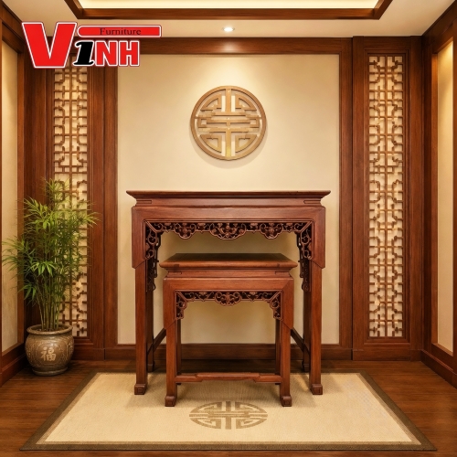 Án Thờ 1m28 2 Món Gỗ Hương Việt Nam
