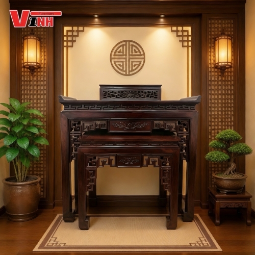 Án Thờ Truyện 1.54m 3 Món Gỗ Muồng