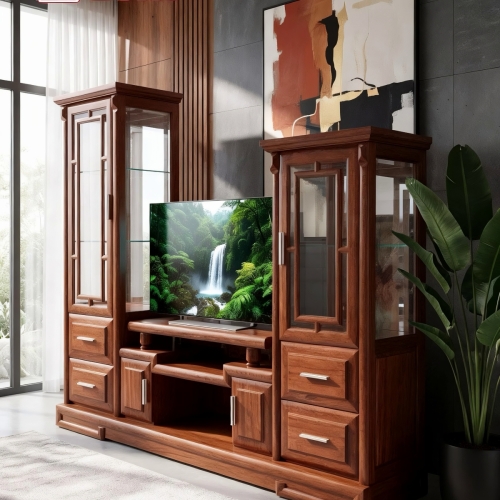 Kệ Tivi Lệch 2m2 Gỗ Gõ Đỏ 