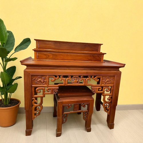 Án Thờ Lộc Bình Gõ Đỏ 2 Món 