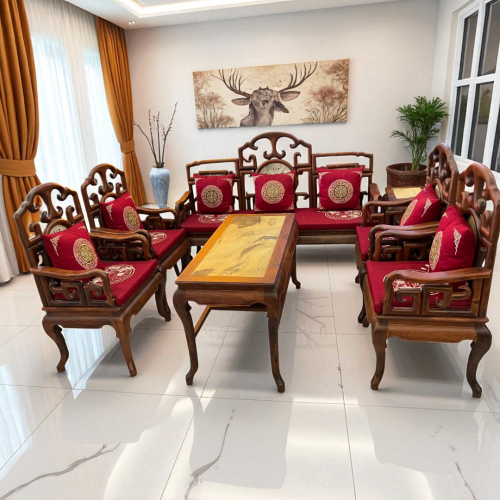 Bộ Ghế Cẩn Đá 8 Món 