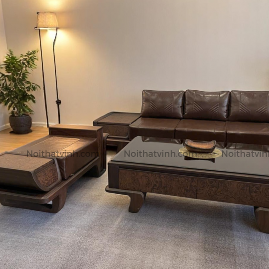 Bộ Ghế Signature 5 Món Gỗ ChiuLiu & Nu Óc Chó