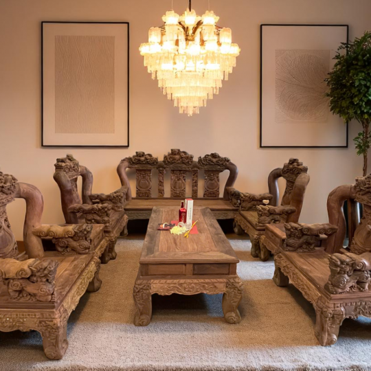 Bộ Ghế 16 Nghê Cẩm Lai VIP