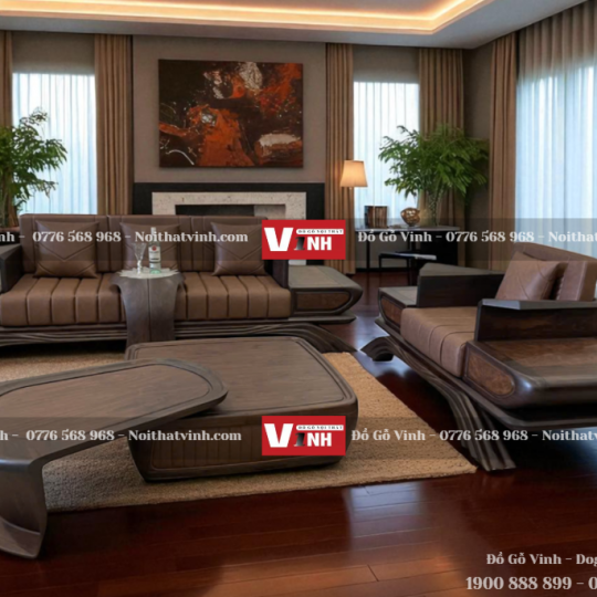 Bộ Salon Porche 6 Món + Nệm Da Carola