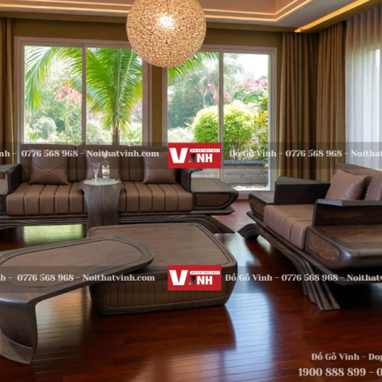 Bộ Salon Porche 6 Món + Nệm Da Carola