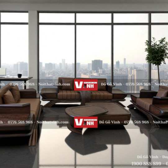 Bộ Salon Porche 6 Món + Nệm Da Carola