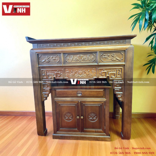 Án Thờ Sen 2 Món (Tủ Phụ) 