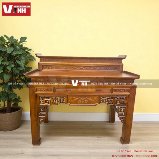 Án Thờ Sen Vuông 2 Cấp Tràm 