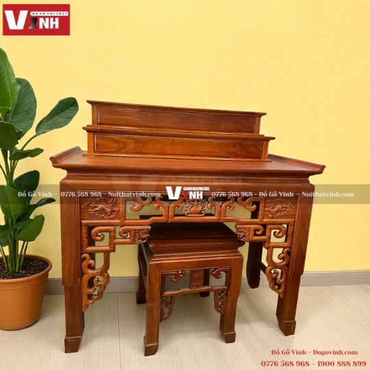 Án Thờ Lộc Bình Gõ Đỏ 2 Món 